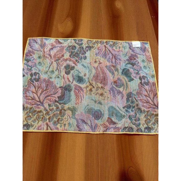 Set of 6 Fabric Tapestry Placemats Fruit Grapes, Cherry , Apple , Pear 18.5x13 - Picture 3 of 8